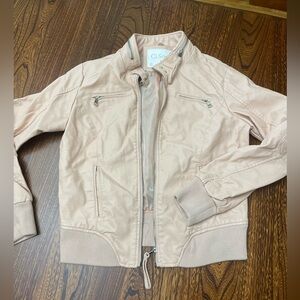 light pink leather jacket